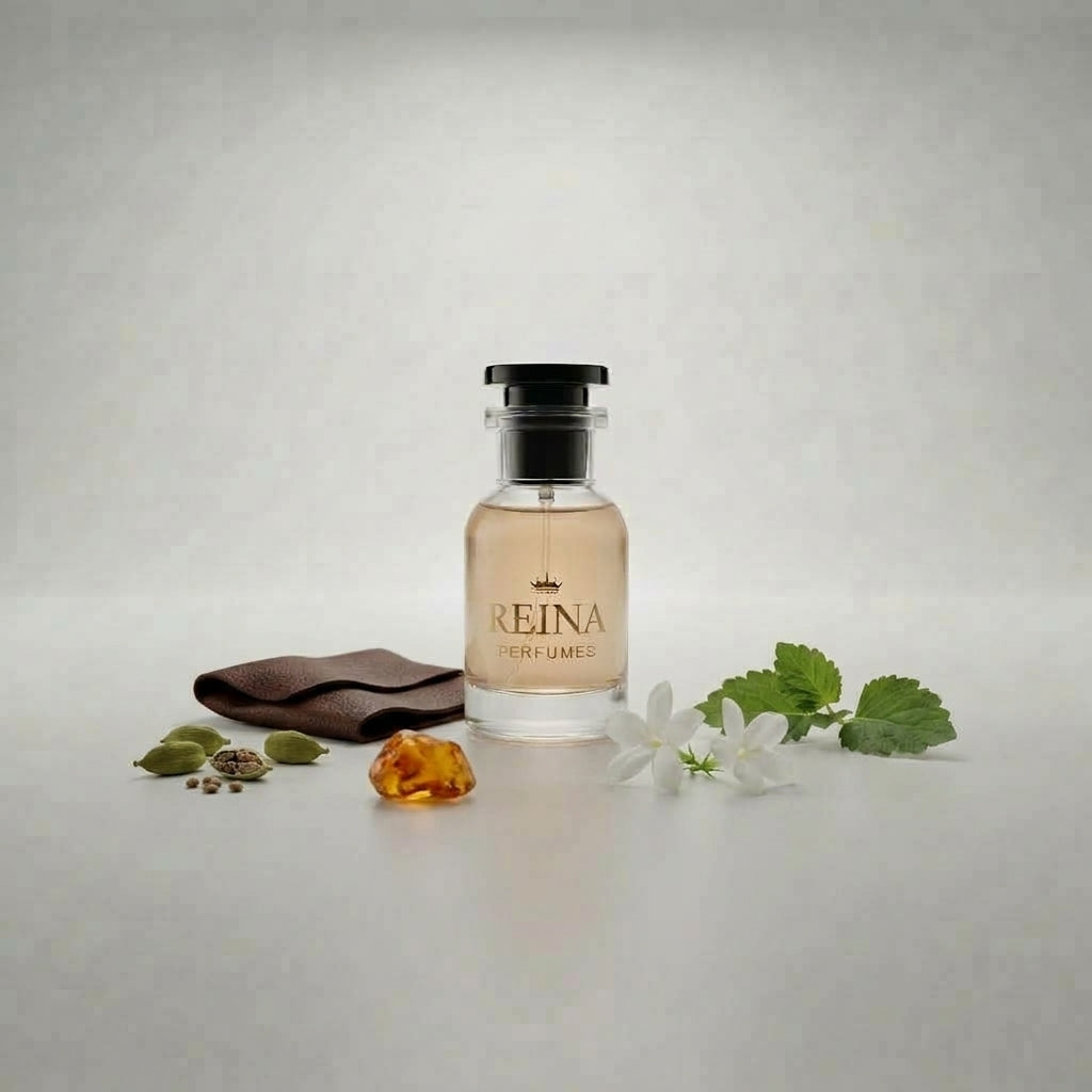 Frasco de perfume Sombra de Cuero unisex de Reina Perfumes