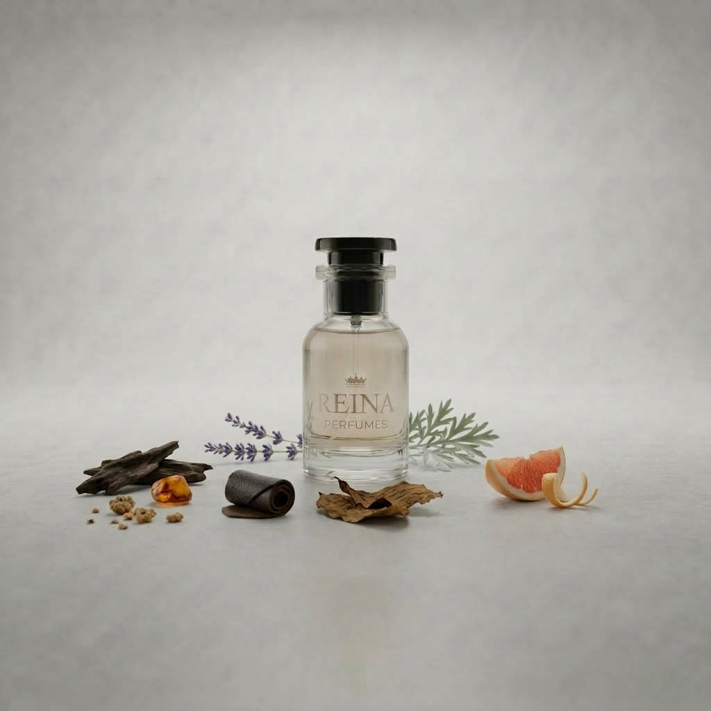 Frasco de perfume Oud Real de hombre de Reina Perfumes