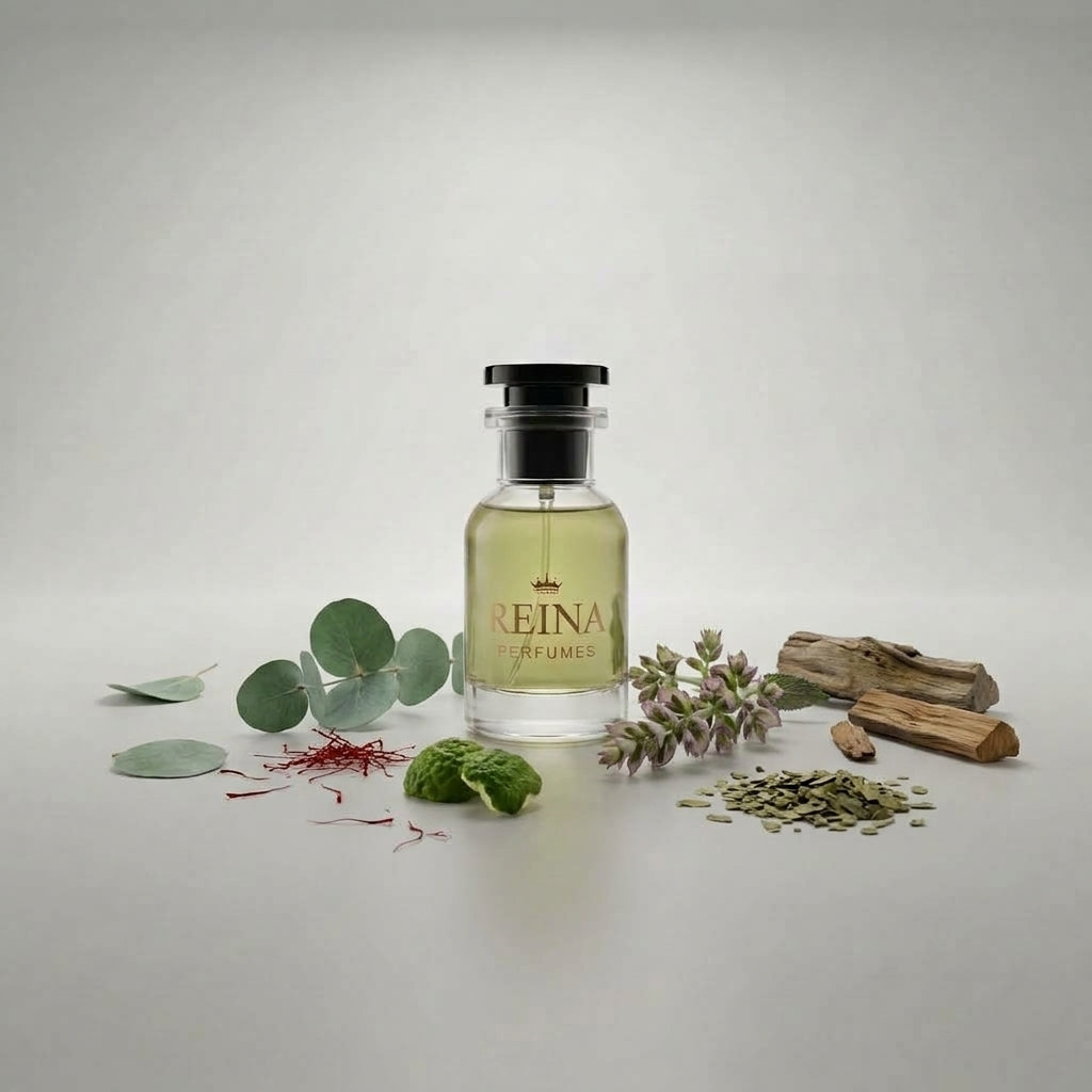 Frasco de perfume Turín Verde unisex de Reina Perfumes